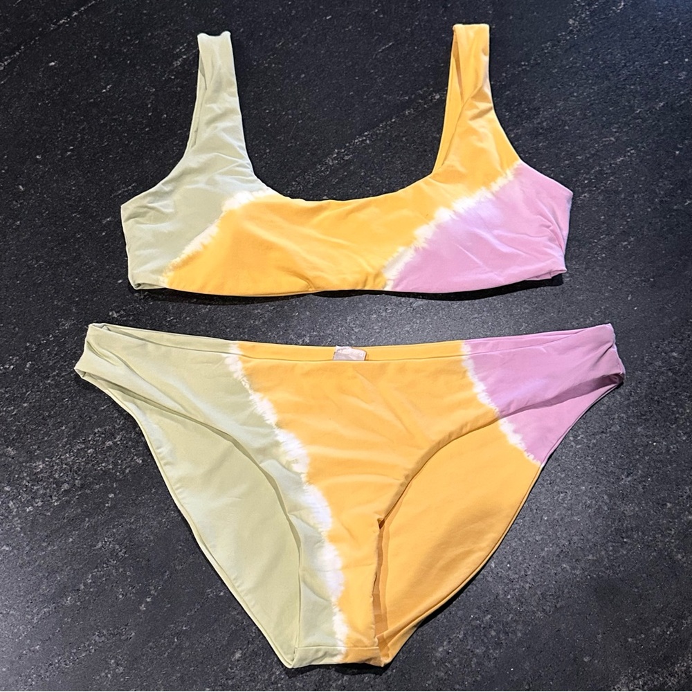 L*Space Lizzie Bikini Top M/L - Sandy‎ Bikini Bottom Full Cut XL